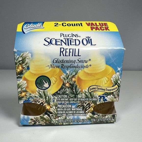 GLADE PLUGINS Refill Glistening Snow  2-Pack Scented Oil Air Freshener RETIRED - Picture 1 of 5